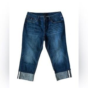 Banana Republic logo cuff crop Jean mid wash denim capri size 26